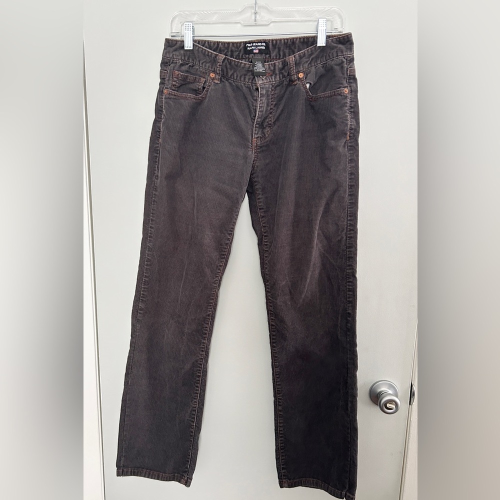 Ralph Lauren Polo Jeans Co Gray Brown Corduroy Pant Womens 6/32 Bootcut Stretch